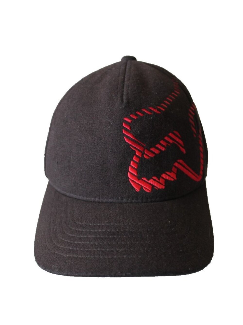 Fox Racing 110 Flexfit Snapback Hat Mens Black Red Embroidered Logo Baseball Cap
